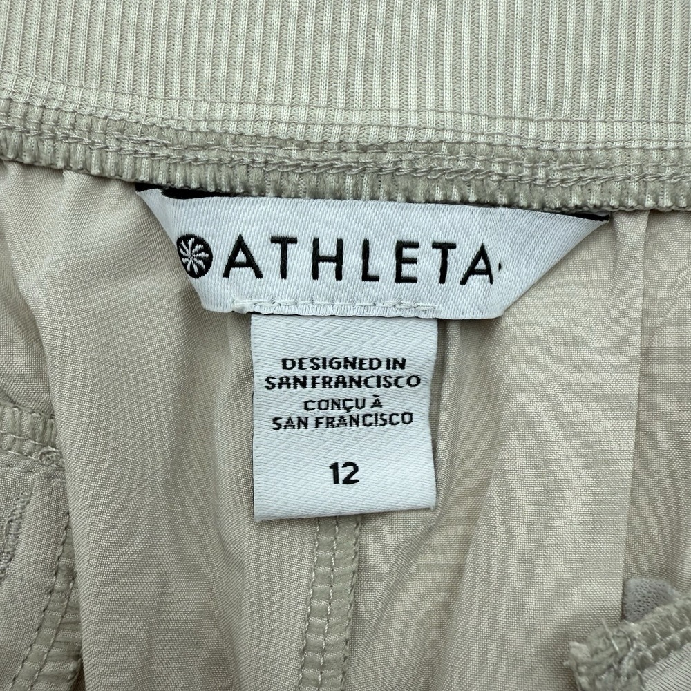 Athleta Brooklyn Ankle Pant Size 12 Light Beige Travel Commute Casual 198671-18 - Picture 3 of 5